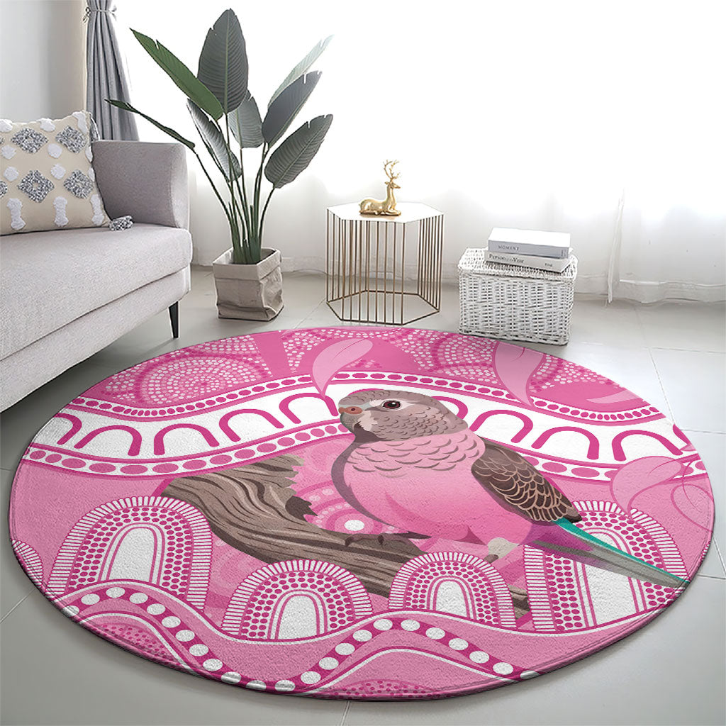 Indigenous Australia Bourkie Round Carpet Aussie Bourke's Parrot Aboriginal Art