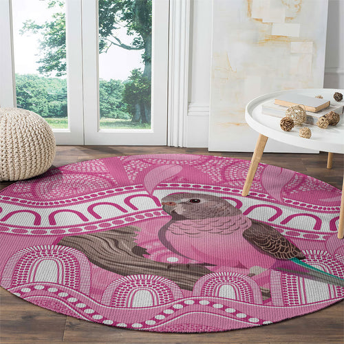Indigenous Australia Bourkie Round Carpet Aussie Bourke's Parrot Aboriginal Art
