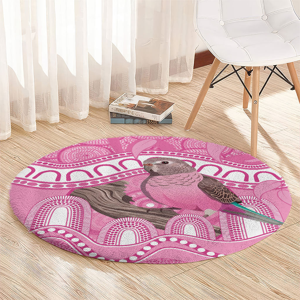 Indigenous Australia Bourkie Round Carpet Aussie Bourke's Parrot Aboriginal Art
