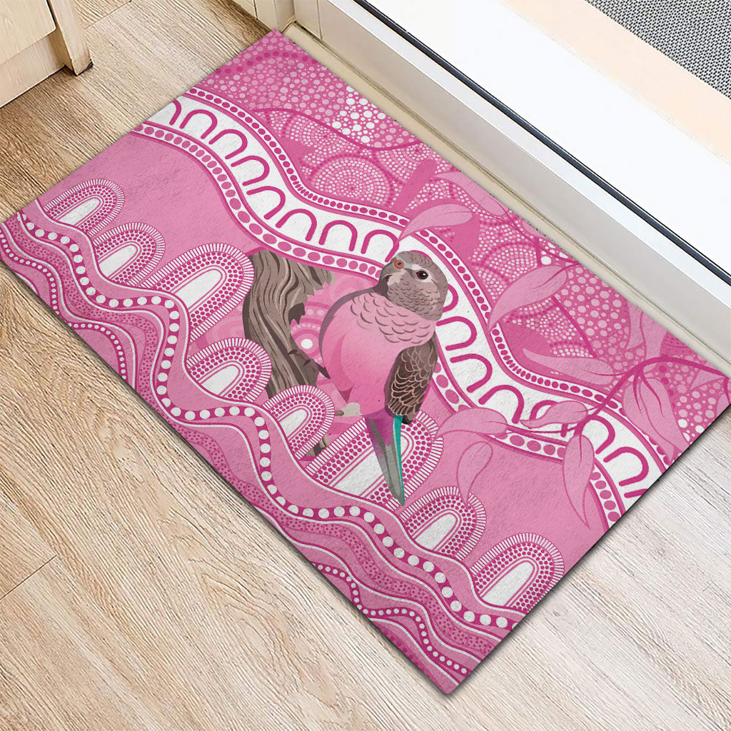Indigenous Australia Bourkie Rubber Doormat Aussie Bourke's Parrot Aboriginal Art
