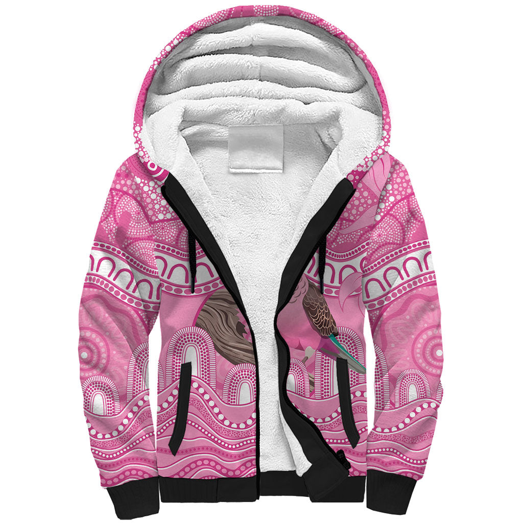 Indigenous Australia Bourkie Sherpa Hoodie Aussie Bourke's Parrot Aboriginal Art