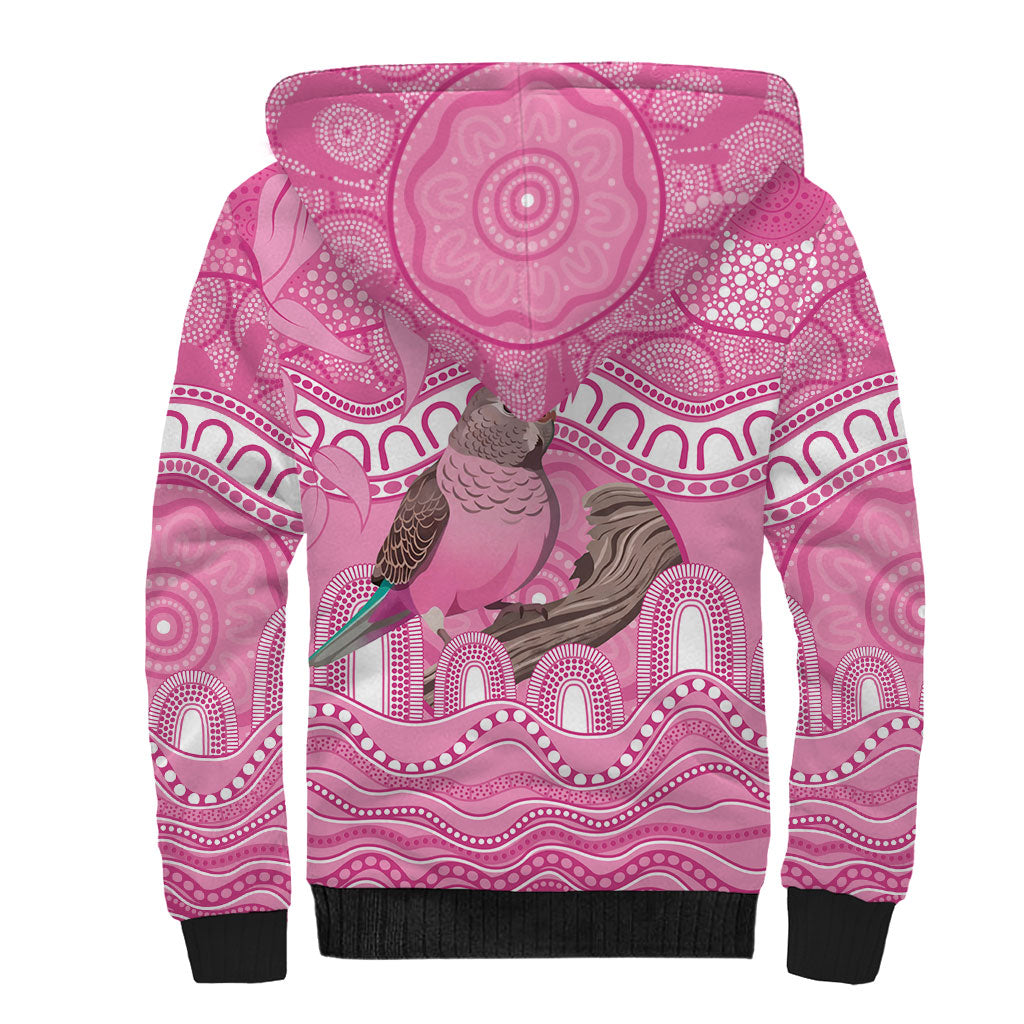Indigenous Australia Bourkie Sherpa Hoodie Aussie Bourke's Parrot Aboriginal Art