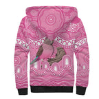Indigenous Australia Bourkie Sherpa Hoodie Aussie Bourke's Parrot Aboriginal Art