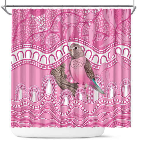 Indigenous Australia Bourkie Shower Curtain Aussie Bourke's Parrot Aboriginal Art