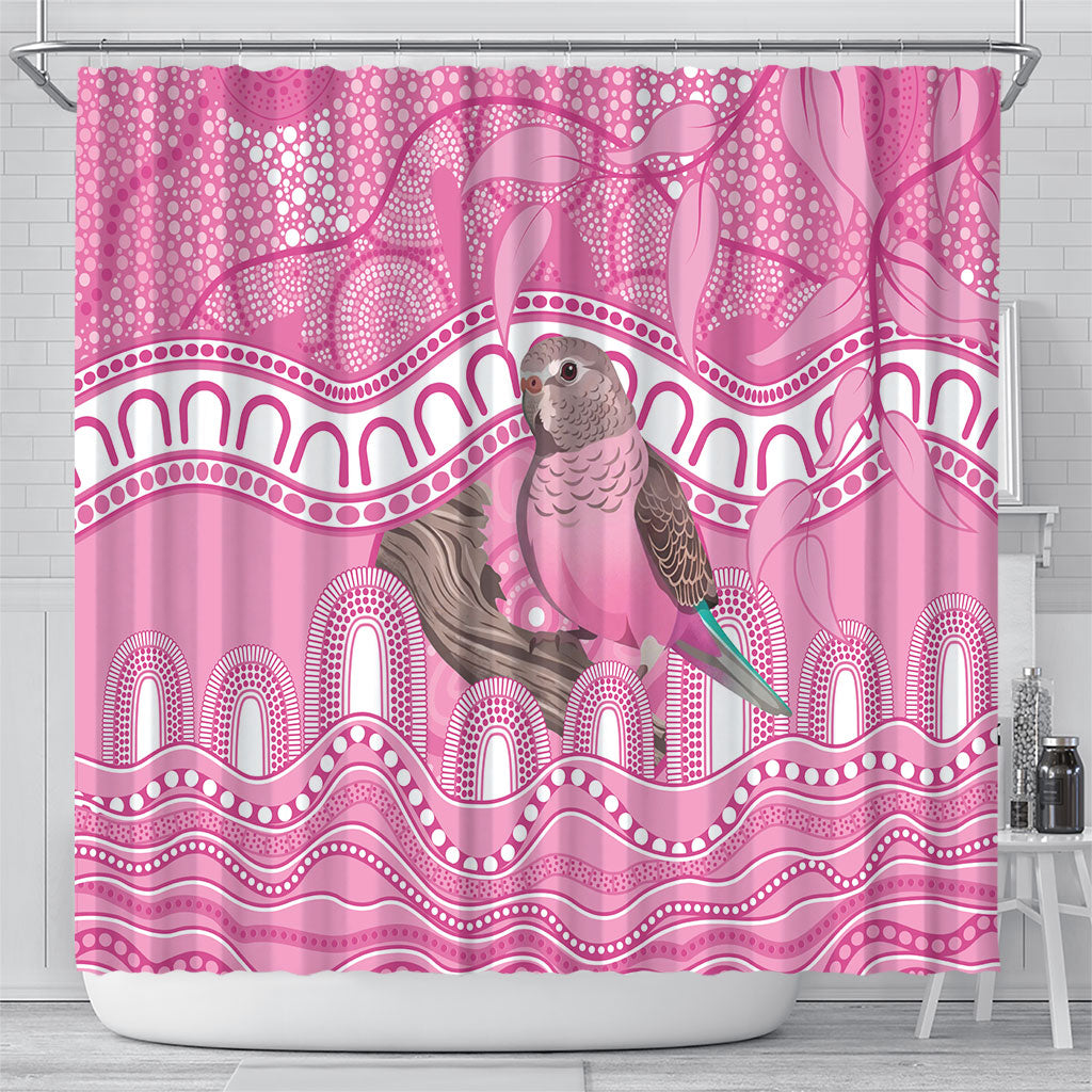 Indigenous Australia Bourkie Shower Curtain Aussie Bourke's Parrot Aboriginal Art