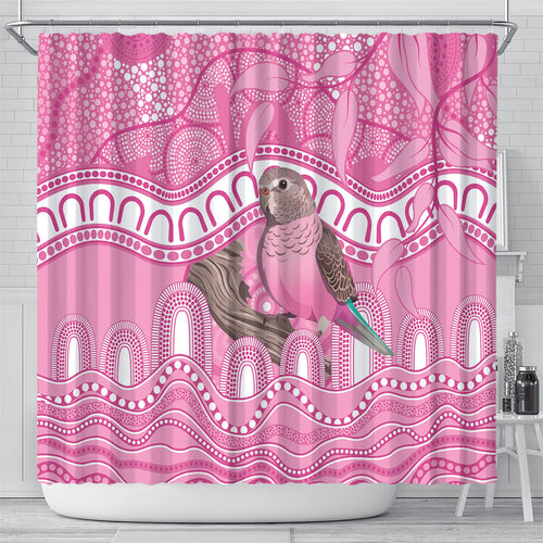 Indigenous Australia Bourkie Shower Curtain Aussie Bourke's Parrot Aboriginal Art
