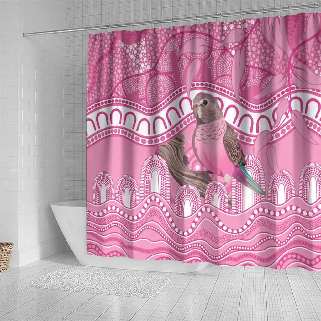 Indigenous Australia Bourkie Shower Curtain Aussie Bourke's Parrot Aboriginal Art