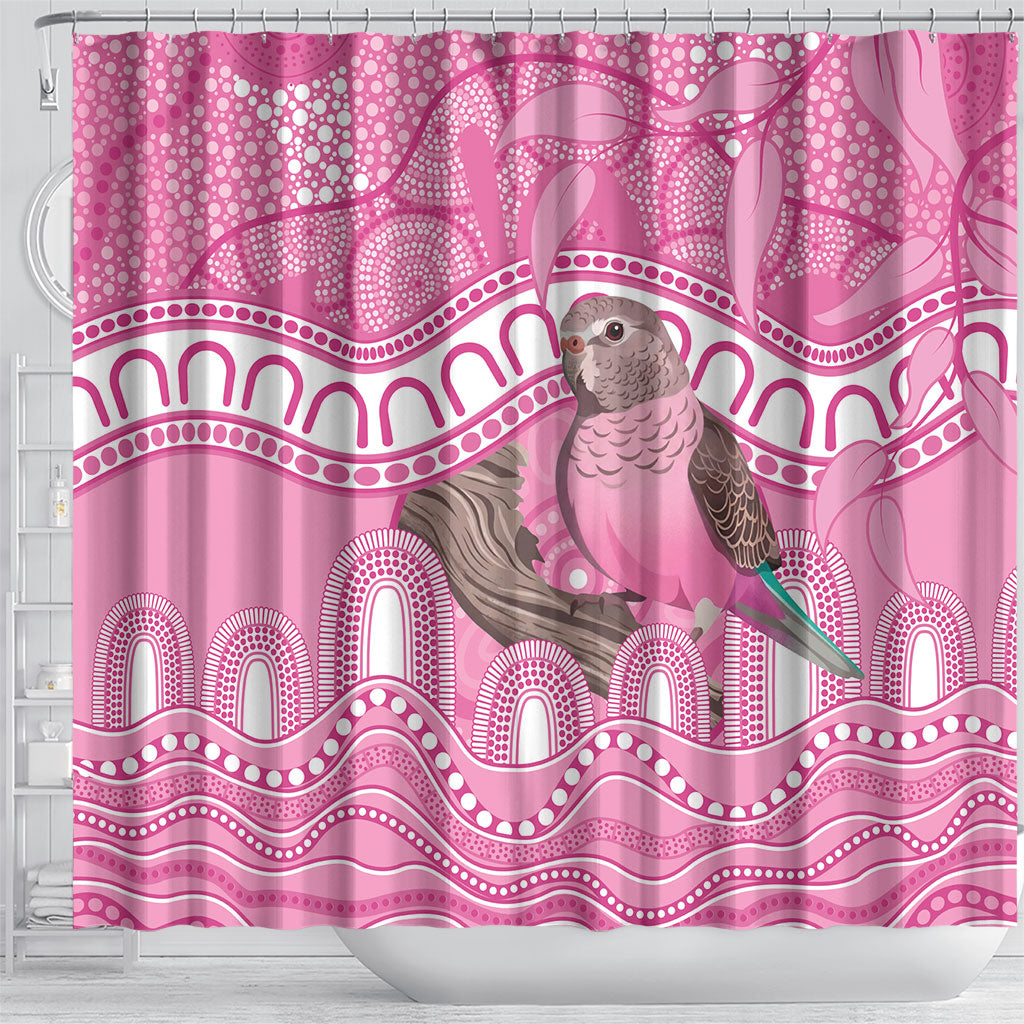Indigenous Australia Bourkie Shower Curtain Aussie Bourke's Parrot Aboriginal Art