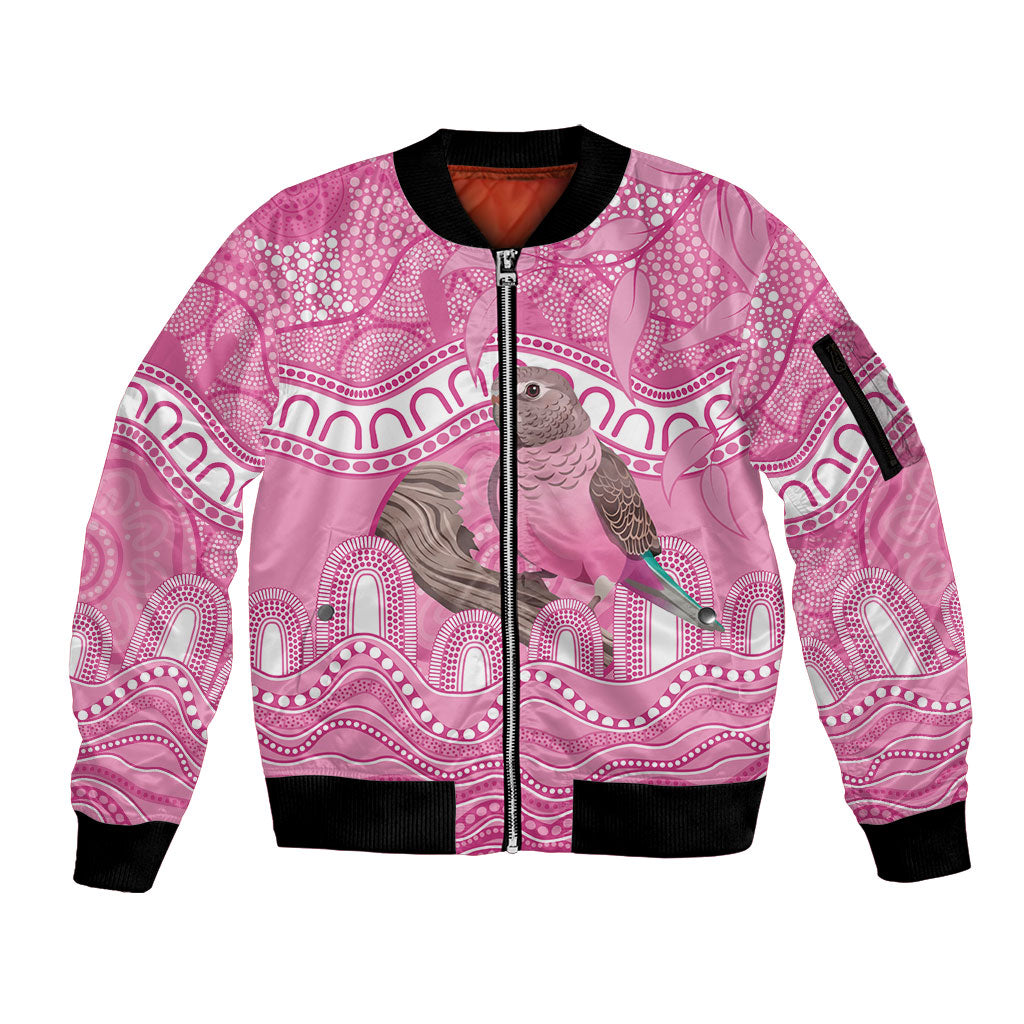 Indigenous Australia Bourkie Sleeve Zip Bomber Jacket Aussie Bourke's Parrot Aboriginal Art