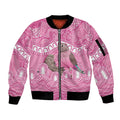 Indigenous Australia Bourkie Sleeve Zip Bomber Jacket Aussie Bourke's Parrot Aboriginal Art