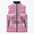 Indigenous Australia Bourkie Sleeveless Puffer Jacket Aussie Bourke's Parrot Aboriginal Art