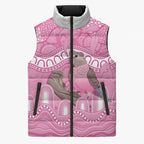 Indigenous Australia Bourkie Sleeveless Puffer Jacket Aussie Bourke's Parrot Aboriginal Art