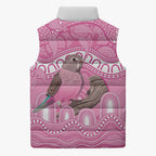 Indigenous Australia Bourkie Sleeveless Puffer Jacket Aussie Bourke's Parrot Aboriginal Art