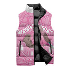 Indigenous Australia Bourkie Sleeveless Puffer Jacket Aussie Bourke's Parrot Aboriginal Art