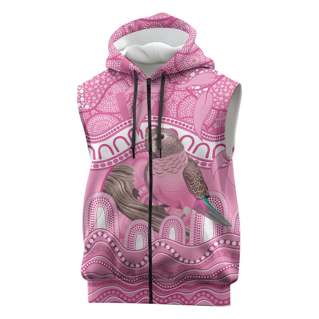 Indigenous Australia Bourkie Sleeveless Zip Hoodie Aussie Bourke's Parrot Aboriginal Art
