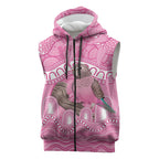 Indigenous Australia Bourkie Sleeveless Zip Hoodie Aussie Bourke's Parrot Aboriginal Art