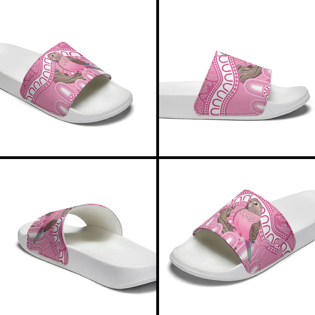 Indigenous Australia Bourkie Slide Sandals Aussie Bourke's Parrot Aboriginal Art