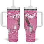 Indigenous Australia Bourkie Tumbler With Handle Aussie Bourke's Parrot Aboriginal Art