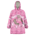 Indigenous Australia Bourkie Wearable Blanket Hoodie Aussie Bourke's Parrot Aboriginal Art