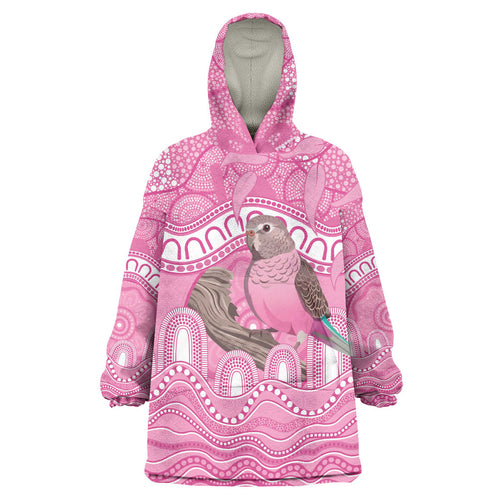 Indigenous Australia Bourkie Wearable Blanket Hoodie Aussie Bourke's Parrot Aboriginal Art