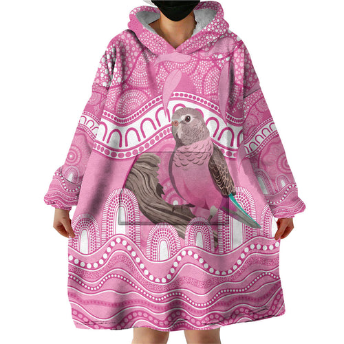 Indigenous Australia Bourkie Wearable Blanket Hoodie Aussie Bourke's Parrot Aboriginal Art