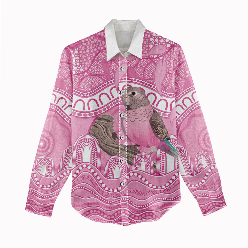 Indigenous Australia Bourkie Women Casual Shirt Aussie Bourke's Parrot Aboriginal Art