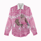 Indigenous Australia Bourkie Women Casual Shirt Aussie Bourke's Parrot Aboriginal Art