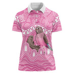 Indigenous Australia Bourkie Women Polo Shirt Aussie Bourke's Parrot Aboriginal Art
