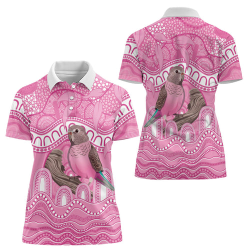 Indigenous Australia Bourkie Women Polo Shirt Aussie Bourke's Parrot Aboriginal Art