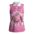 Indigenous Australia Bourkie Women Sleeveless Polo Shirt Aussie Bourke's Parrot Aboriginal Art