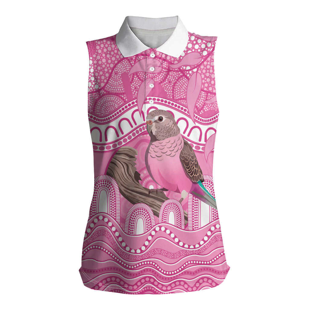 Indigenous Australia Bourkie Women Sleeveless Polo Shirt Aussie Bourke's Parrot Aboriginal Art