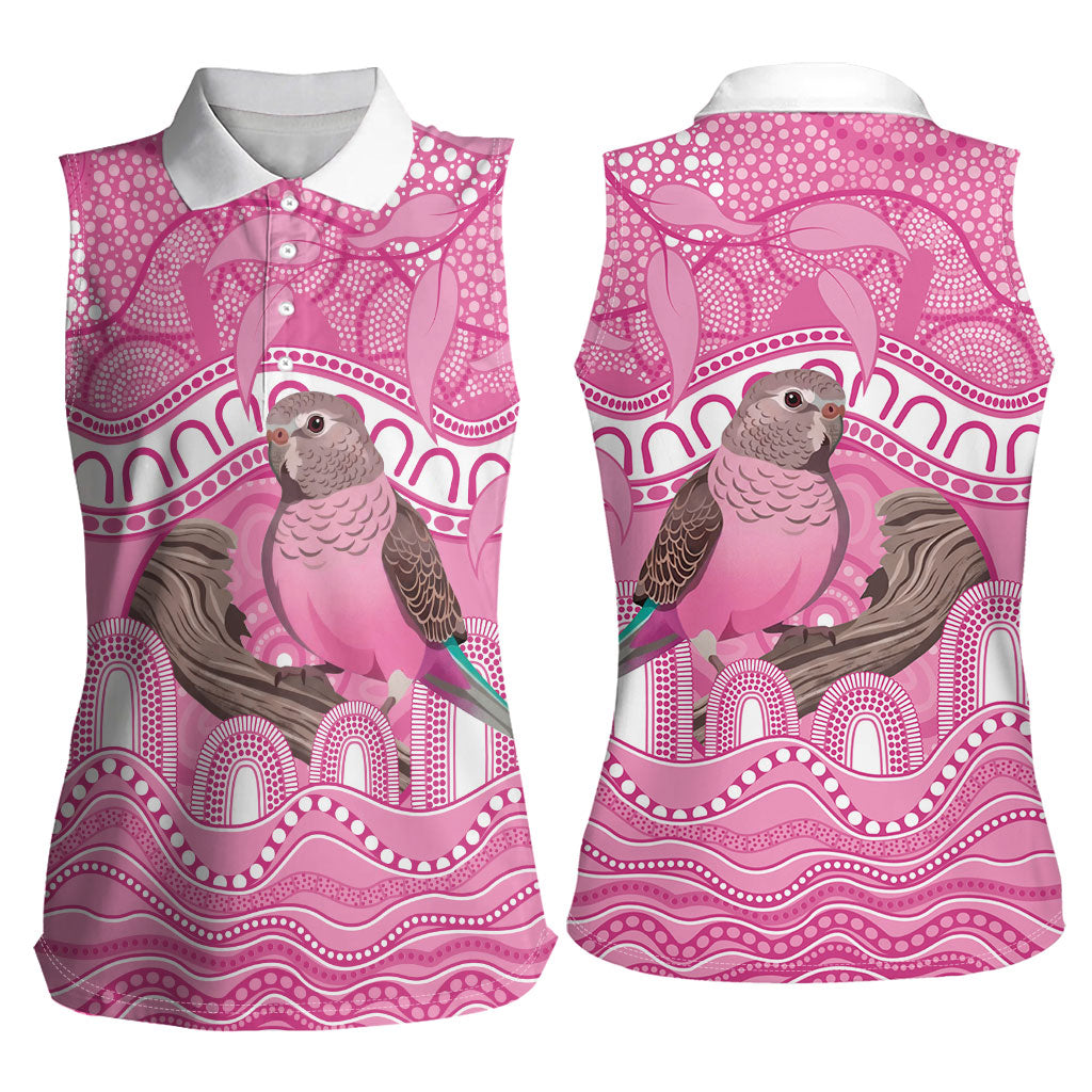 Indigenous Australia Bourkie Women Sleeveless Polo Shirt Aussie Bourke's Parrot Aboriginal Art