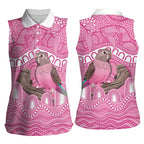 Indigenous Australia Bourkie Women Sleeveless Polo Shirt Aussie Bourke's Parrot Aboriginal Art