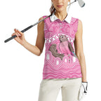 Indigenous Australia Bourkie Women Sleeveless Polo Shirt Aussie Bourke's Parrot Aboriginal Art