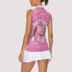 Indigenous Australia Bourkie Women Sleeveless Polo Shirt Aussie Bourke's Parrot Aboriginal Art