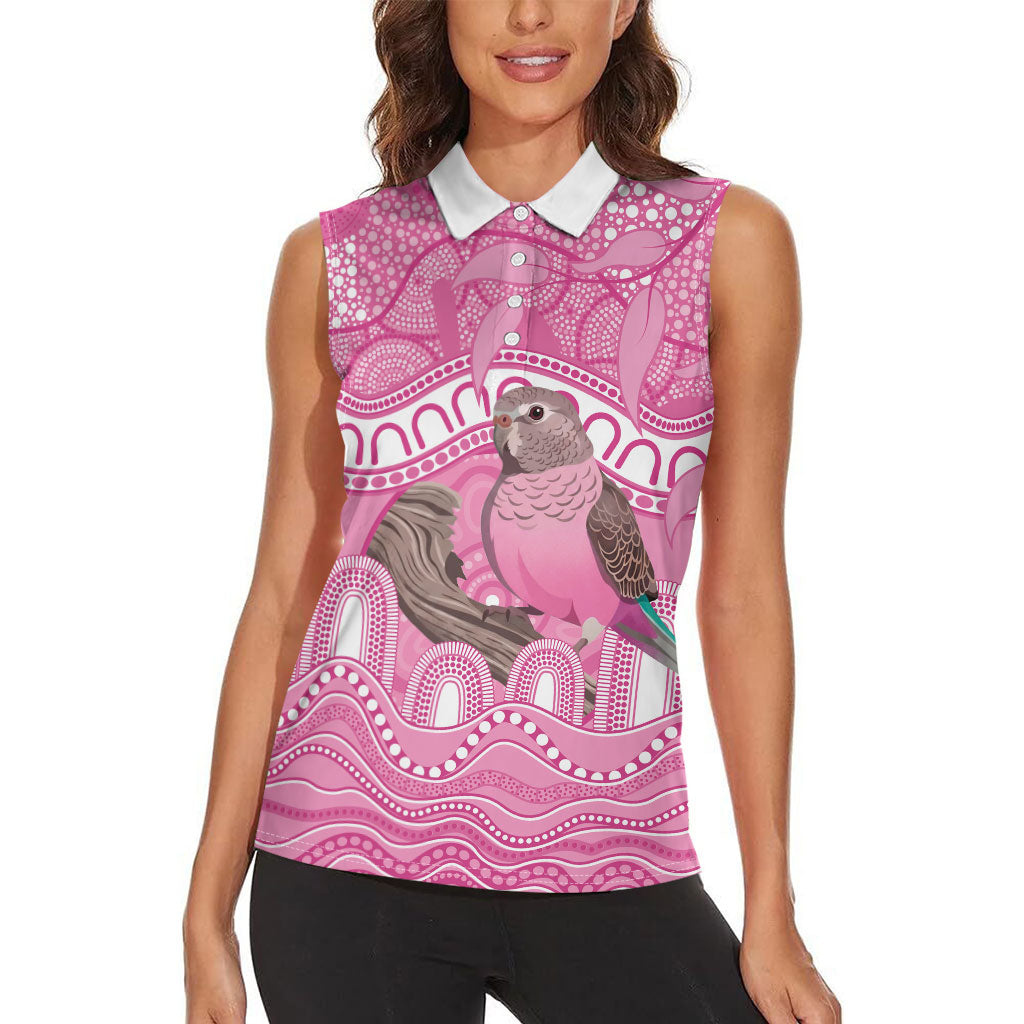 Indigenous Australia Bourkie Women Sleeveless Polo Shirt Aussie Bourke's Parrot Aboriginal Art
