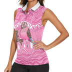 Indigenous Australia Bourkie Women Sleeveless Polo Shirt Aussie Bourke's Parrot Aboriginal Art