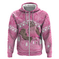 Indigenous Australia Bourkie Zip Hoodie Aussie Bourke's Parrot Aboriginal Art