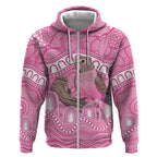 Indigenous Australia Bourkie Zip Hoodie Aussie Bourke's Parrot Aboriginal Art