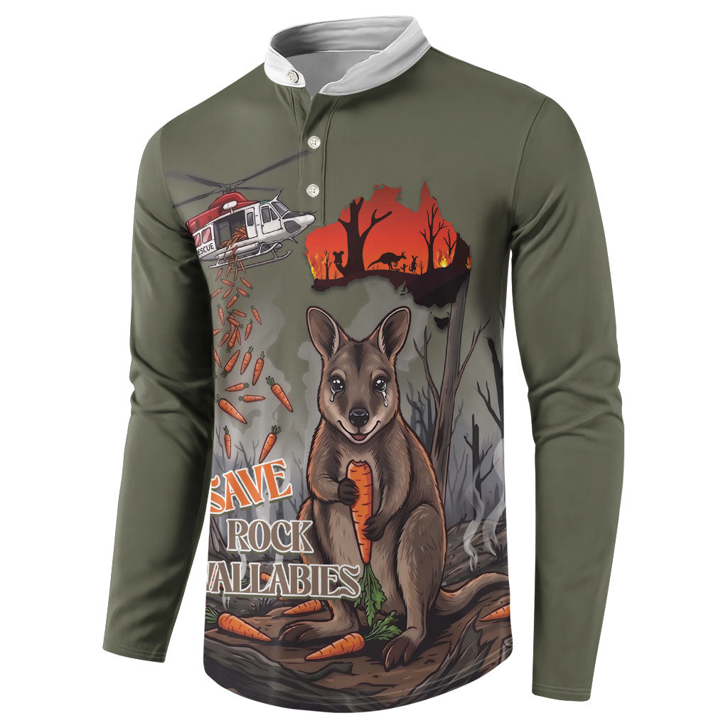 Save Rock Wallabies Australia 2026 Button Sweatshirt