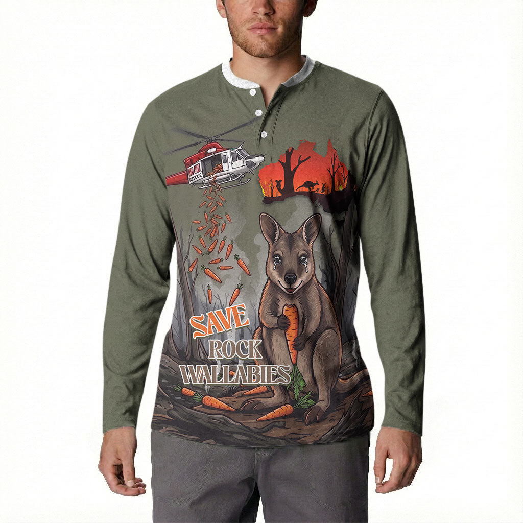 Save Rock Wallabies Australia 2026 Button Sweatshirt