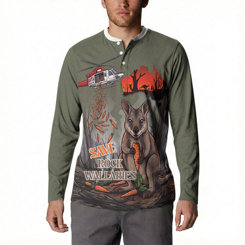 Save Rock Wallabies Australia 2026 Button Sweatshirt