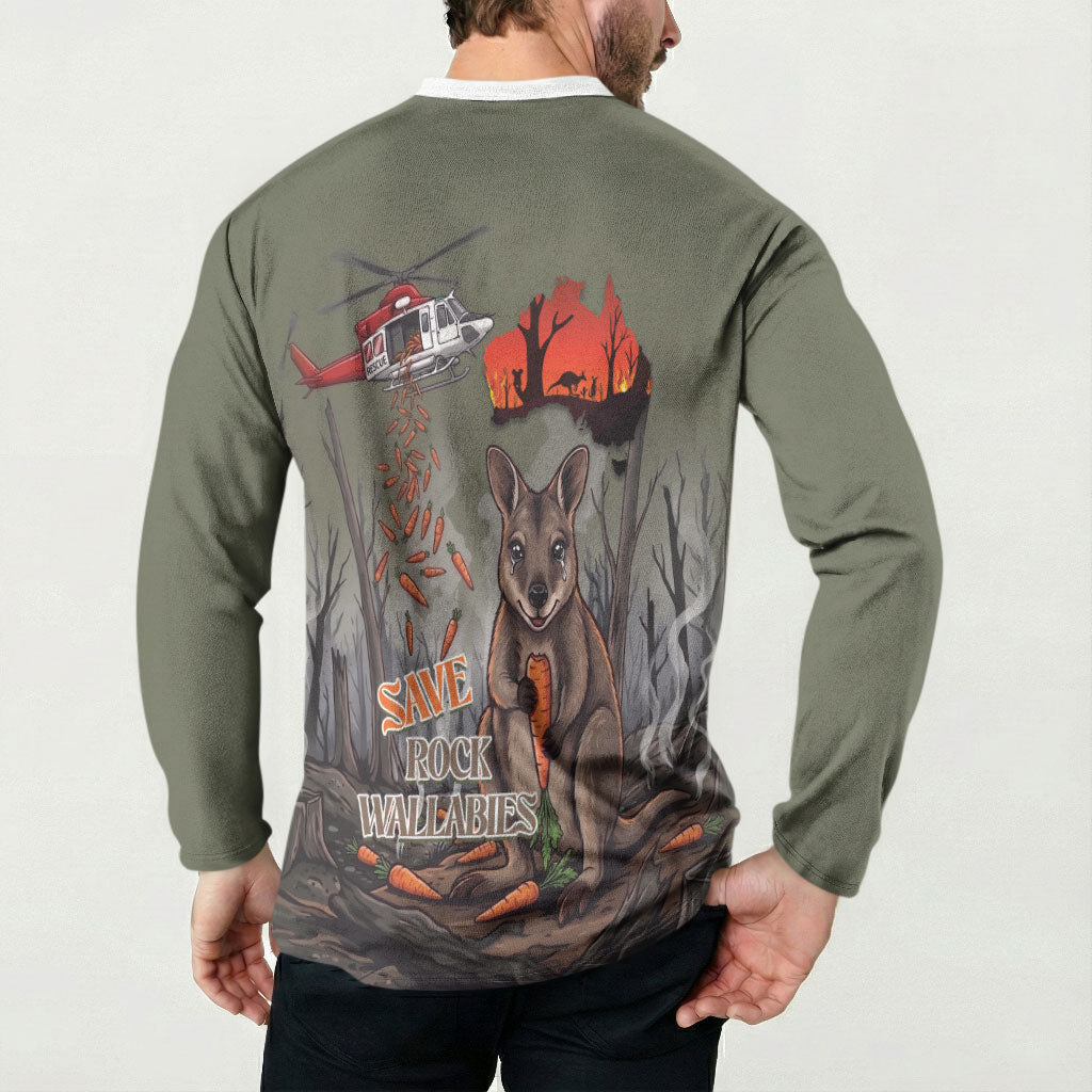 Save Rock Wallabies Australia 2026 Button Sweatshirt
