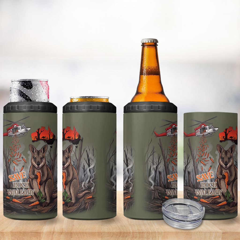 Save Rock Wallabies Australia 2026 4 in 1 Can Cooler Tumbler