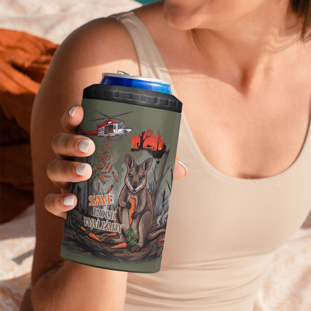 Save Rock Wallabies Australia 2026 4 in 1 Can Cooler Tumbler