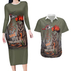 Save Rock Wallabies Australia 2026 Couples Matching Long Sleeve Bodycon Dress and Hawaiian Shirt