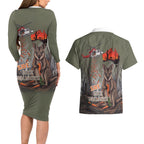 Save Rock Wallabies Australia 2026 Couples Matching Long Sleeve Bodycon Dress and Hawaiian Shirt