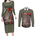 Save Rock Wallabies Australia 2026 Couples Matching Long Sleeve Bodycon Dress and Long Sleeve Button Shirt