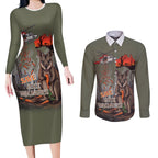 Save Rock Wallabies Australia 2026 Couples Matching Long Sleeve Bodycon Dress and Long Sleeve Button Shirt
