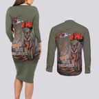 Save Rock Wallabies Australia 2026 Couples Matching Long Sleeve Bodycon Dress and Long Sleeve Button Shirt